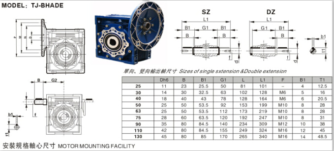 NMRV減速機(jī)參數(shù)圖 NMRV減速機(jī)參數(shù)圖